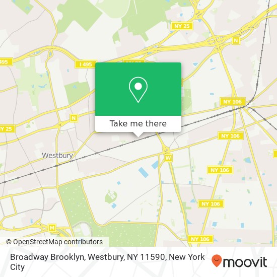 Mapa de Broadway Brooklyn, Westbury, NY 11590