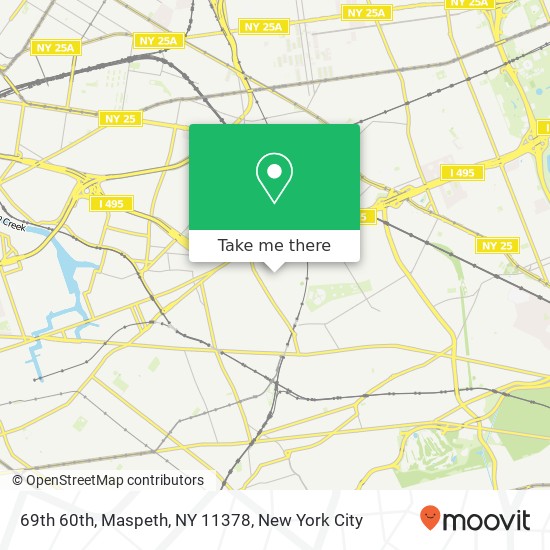 69th 60th, Maspeth, NY 11378 map