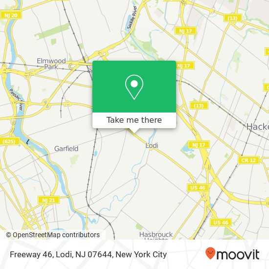 Mapa de Freeway 46, Lodi, NJ 07644