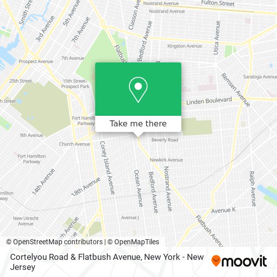 Cortelyou Road & Flatbush Avenue map