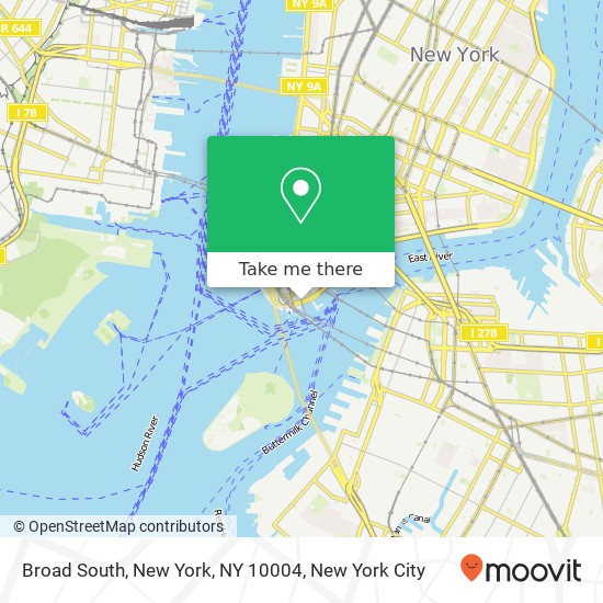 Broad South, New York, NY 10004 map