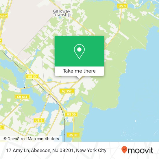 Mapa de 17 Amy Ln, Absecon, NJ 08201