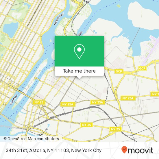 Mapa de 34th 31st, Astoria, NY 11103