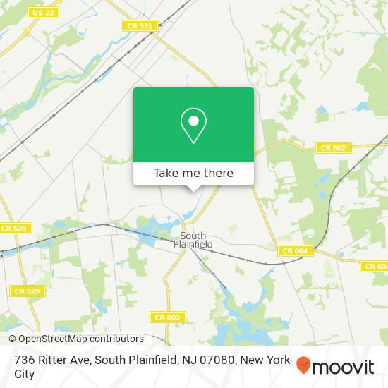 736 Ritter Ave, South Plainfield, NJ 07080 map