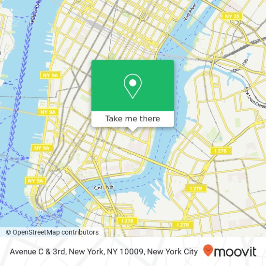 Mapa de Avenue C & 3rd, New York, NY 10009