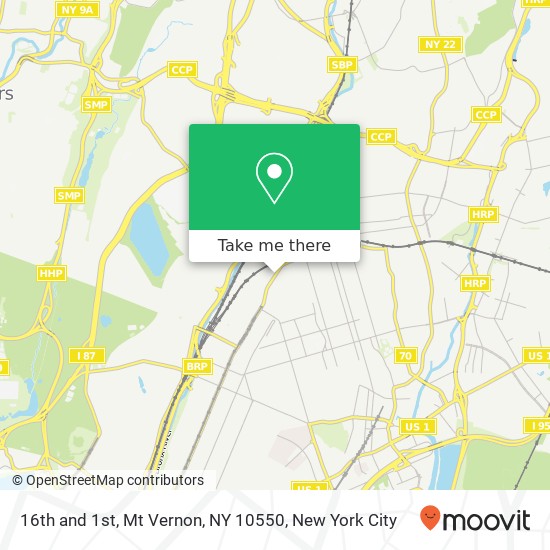Mapa de 16th and 1st, Mt Vernon, NY 10550