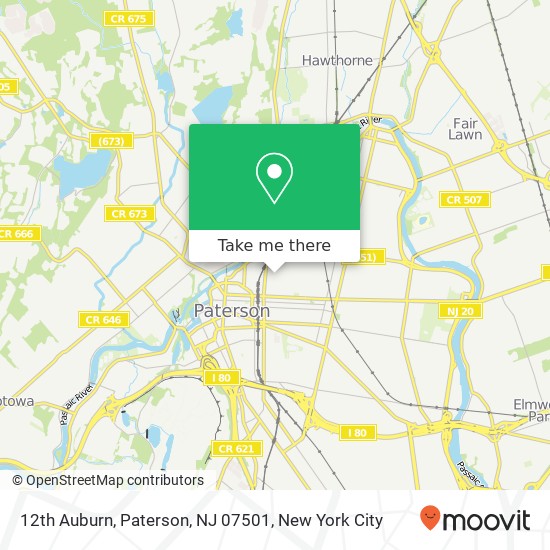 Mapa de 12th Auburn, Paterson, NJ 07501