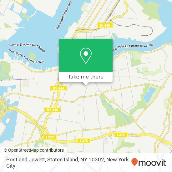Post and Jewett, Staten Island, NY 10302 map