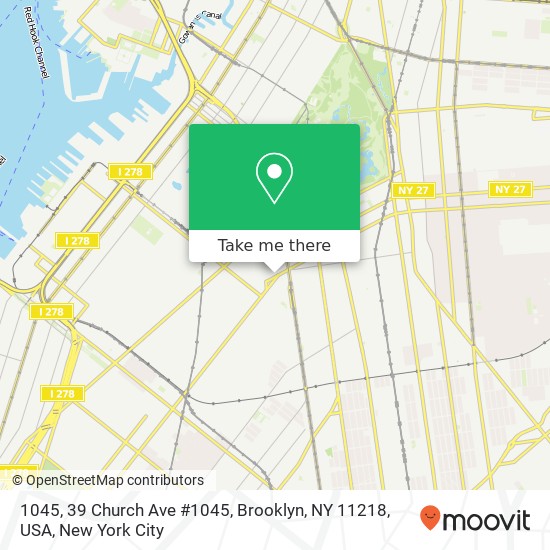 Mapa de 1045, 39 Church Ave #1045, Brooklyn, NY 11218, USA