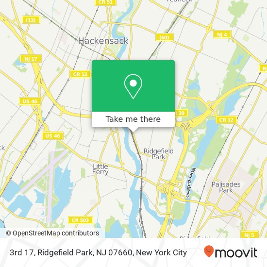 Mapa de 3rd 17, Ridgefield Park, NJ 07660