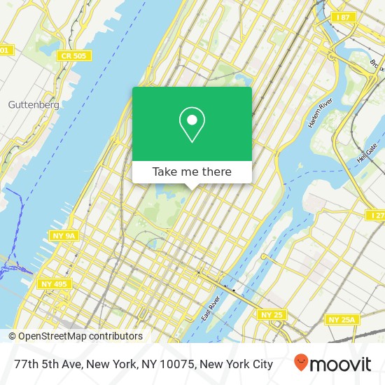 77th 5th Ave, New York, NY 10075 map