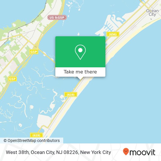 Mapa de West 38th, Ocean City, NJ 08226