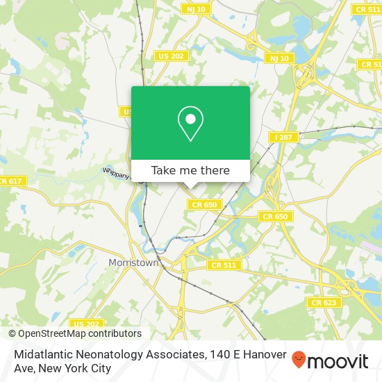 Mapa de Midatlantic Neonatology Associates, 140 E Hanover Ave