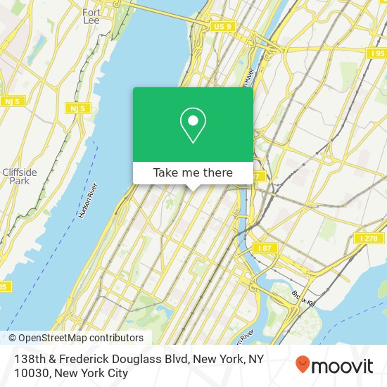 138th & Frederick Douglass Blvd, New York, NY 10030 map