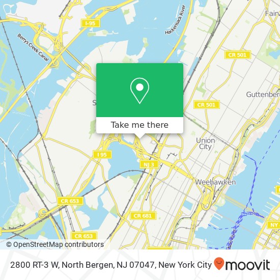 Mapa de 2800 RT-3 W, North Bergen, NJ 07047