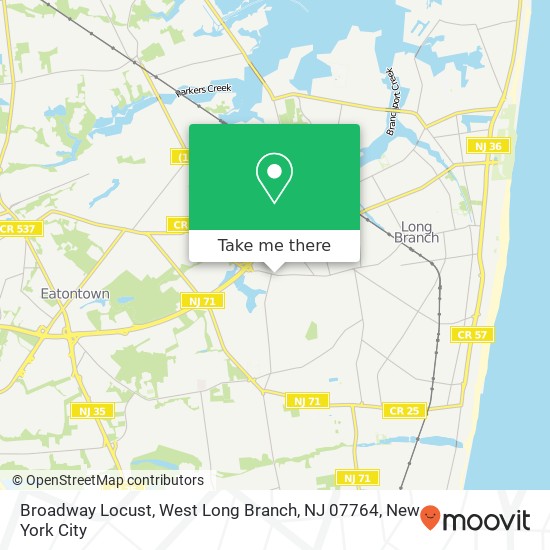 Mapa de Broadway Locust, West Long Branch, NJ 07764