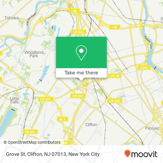 Grove St, Clifton, NJ 07013 map