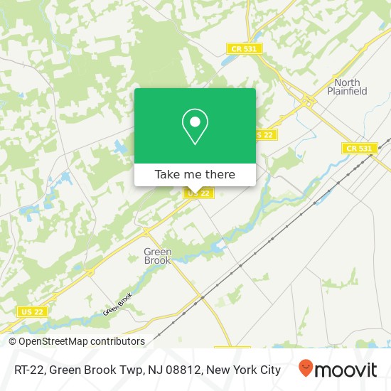 Mapa de RT-22, Green Brook Twp, NJ 08812