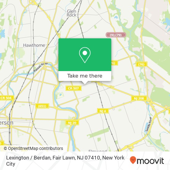 Mapa de Lexington / Berdan, Fair Lawn, NJ 07410