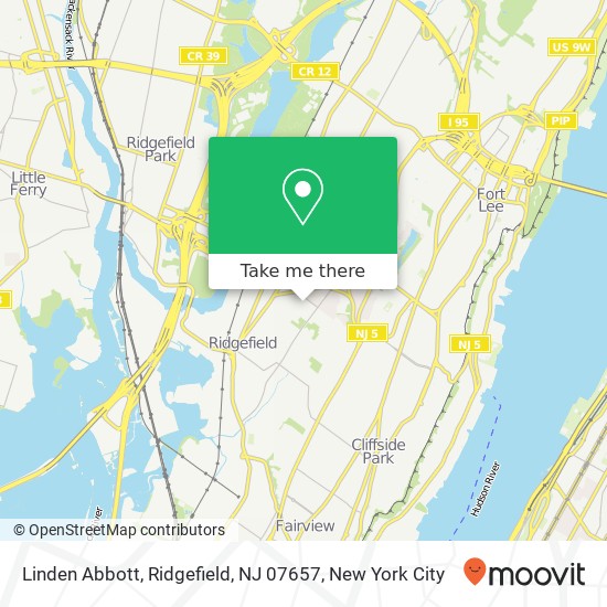 Mapa de Linden Abbott, Ridgefield, NJ 07657