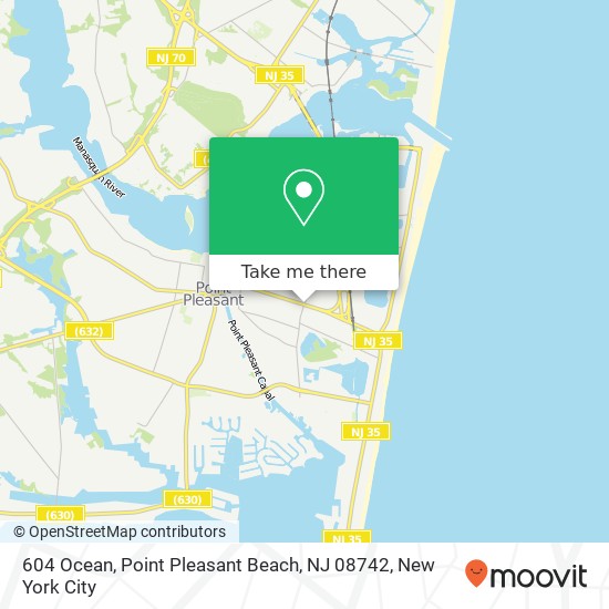 Mapa de 604 Ocean, Point Pleasant Beach, NJ 08742