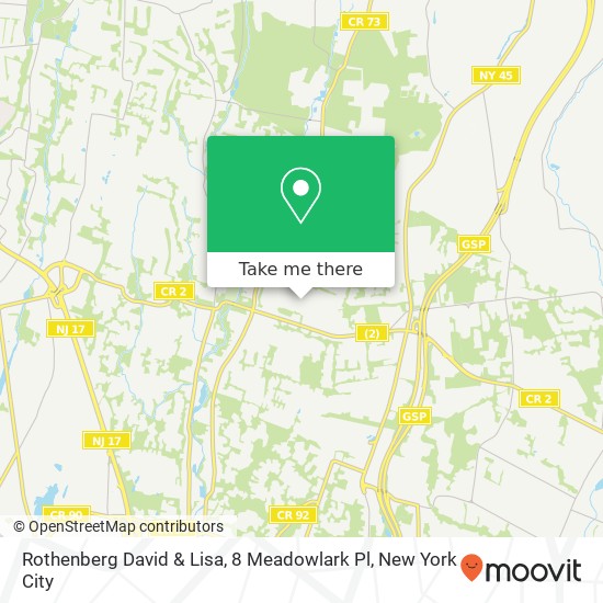 Mapa de Rothenberg David & Lisa, 8 Meadowlark Pl