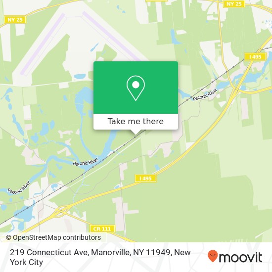 Mapa de 219 Connecticut Ave, Manorville, NY 11949