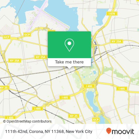 Mapa de 111th 42nd, Corona, NY 11368