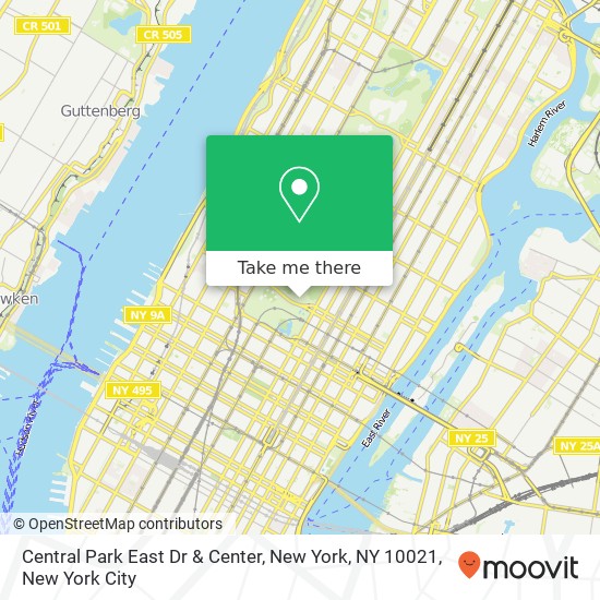 Central Park East Dr & Center, New York, NY 10021 map