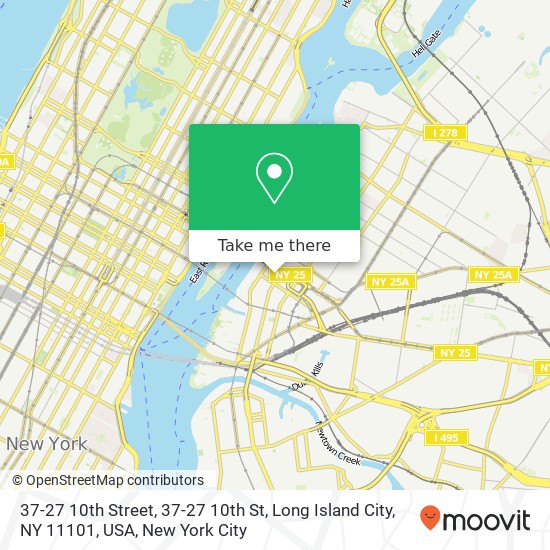 Mapa de 37-27 10th Street, 37-27 10th St, Long Island City, NY 11101, USA