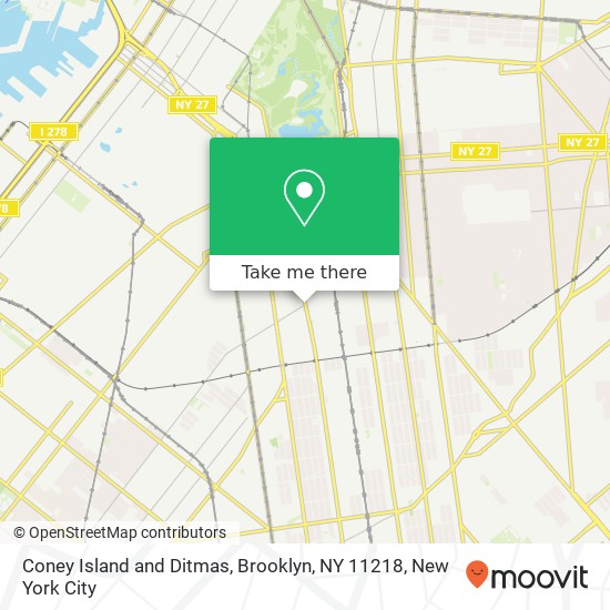 Mapa de Coney Island and Ditmas, Brooklyn, NY 11218