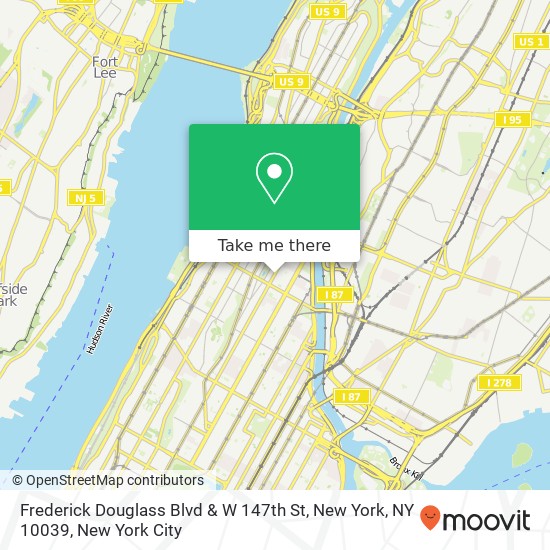 Frederick Douglass Blvd & W 147th St, New York, NY 10039 map
