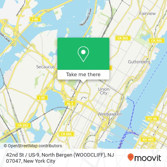 42nd St / US-9, North Bergen (WOODCLIFF), NJ 07047 map