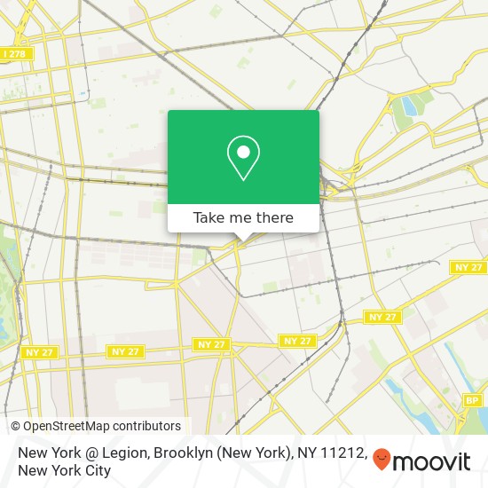 Mapa de New York @ Legion, Brooklyn (New York), NY 11212