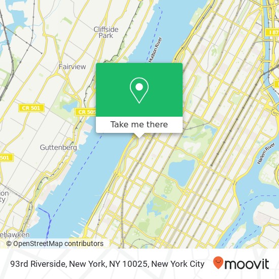 93rd Riverside, New York, NY 10025 map