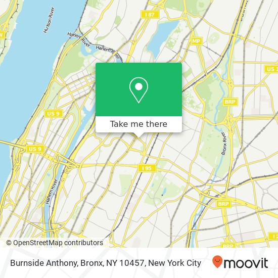 Mapa de Burnside Anthony, Bronx, NY 10457