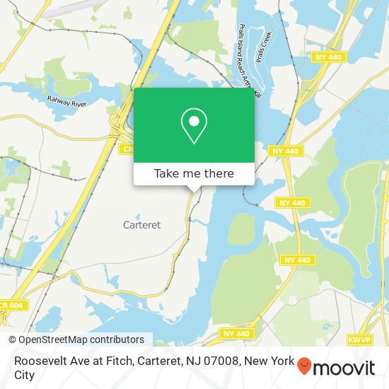 Roosevelt Ave at Fitch, Carteret, NJ 07008 map