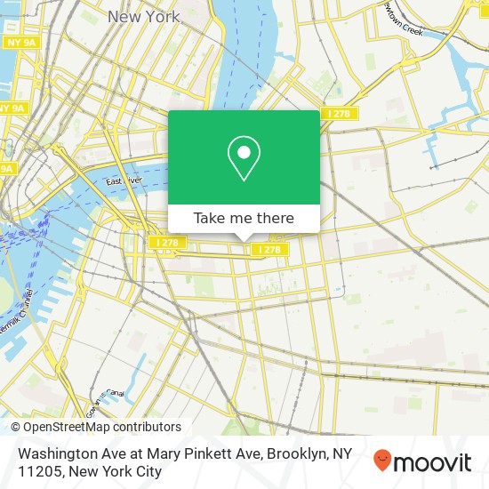 Mapa de Washington Ave at Mary Pinkett Ave, Brooklyn, NY 11205