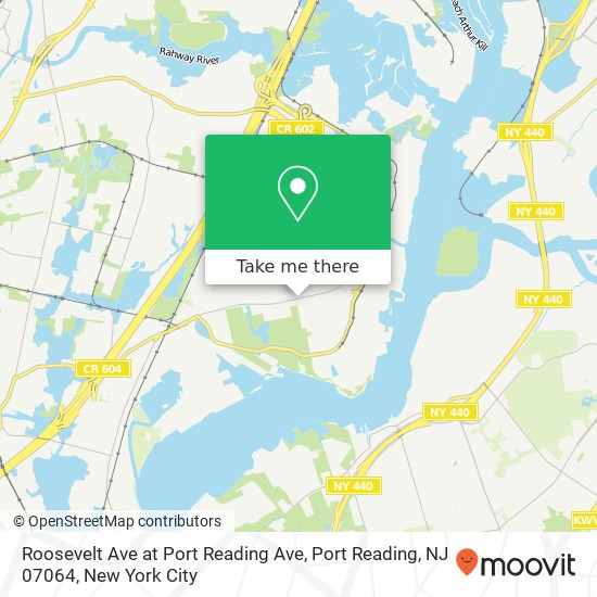 Mapa de Roosevelt Ave at Port Reading Ave, Port Reading, NJ 07064