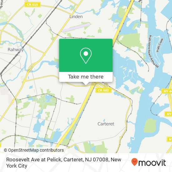 Roosevelt Ave at Pelick, Carteret, NJ 07008 map