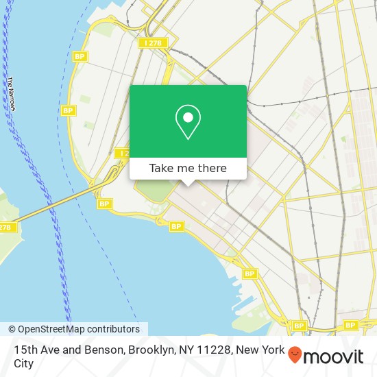 15th Ave and Benson, Brooklyn, NY 11228 map