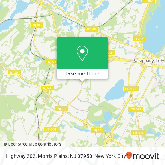Highway 202, Morris Plains, NJ 07950 map
