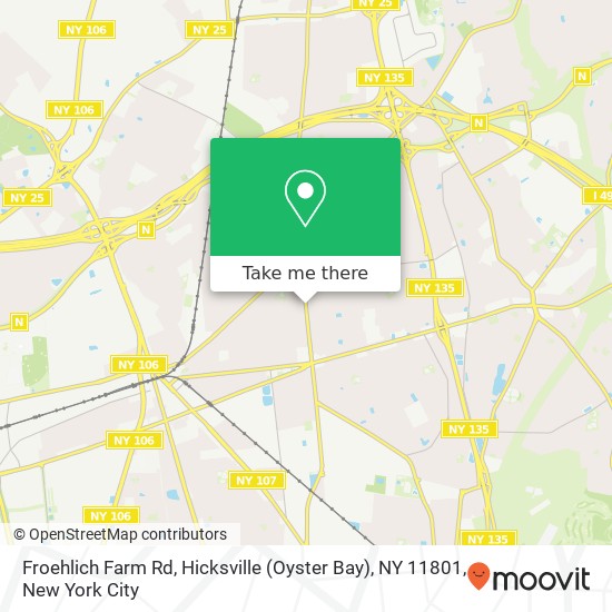 Froehlich Farm Rd, Hicksville (Oyster Bay), NY 11801 map