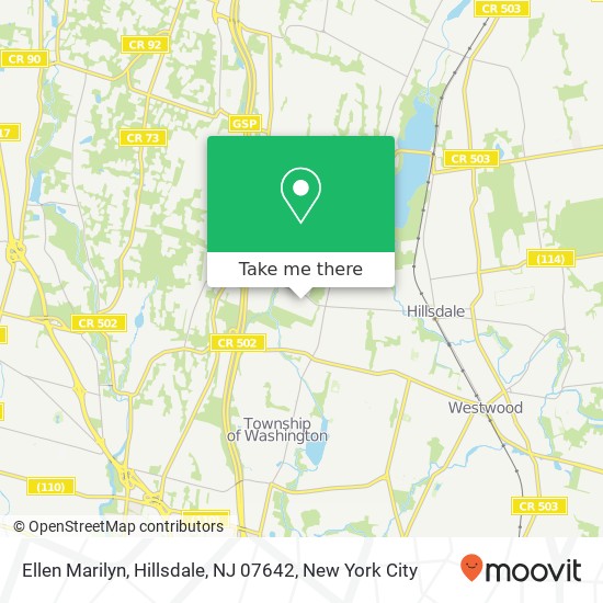 Mapa de Ellen Marilyn, Hillsdale, NJ 07642
