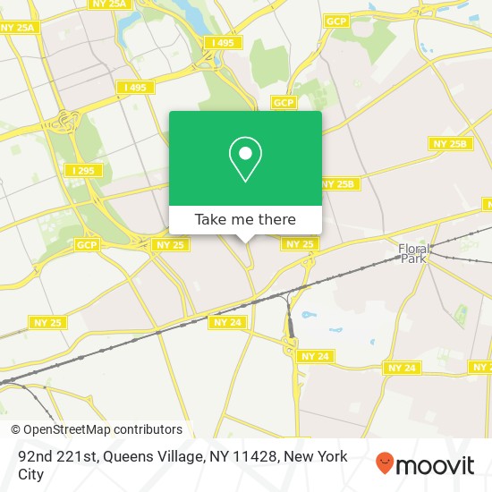 Mapa de 92nd 221st, Queens Village, NY 11428