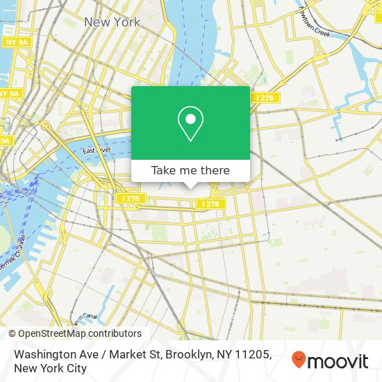 Mapa de Washington Ave / Market St, Brooklyn, NY 11205