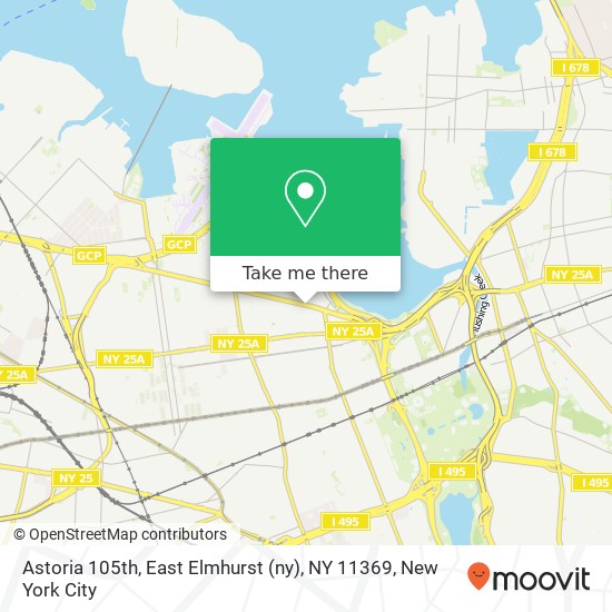 Mapa de Astoria 105th, East Elmhurst (ny), NY 11369