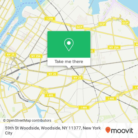 Mapa de 59th St Woodside, Woodside, NY 11377