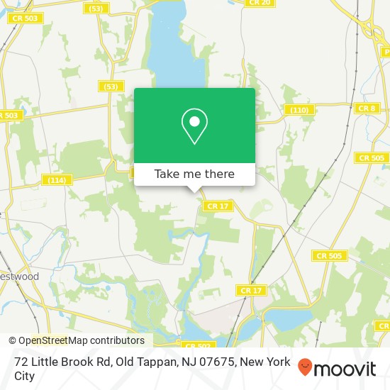Mapa de 72 Little Brook Rd, Old Tappan, NJ 07675