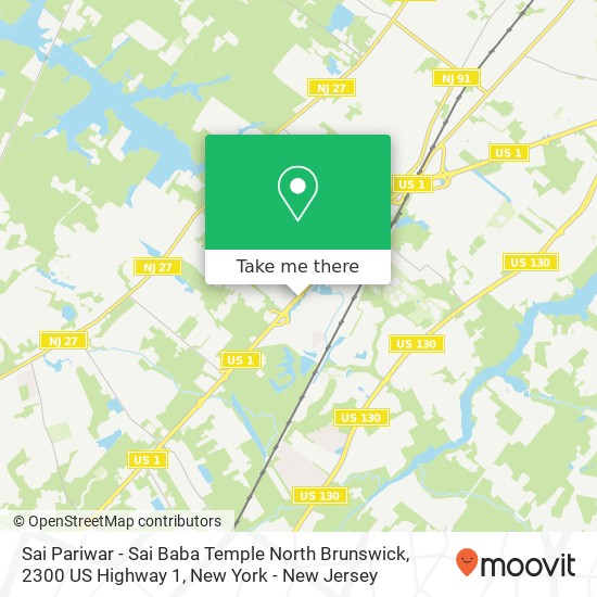 Mapa de Sai Pariwar - Sai Baba Temple North Brunswick, 2300 US Highway 1